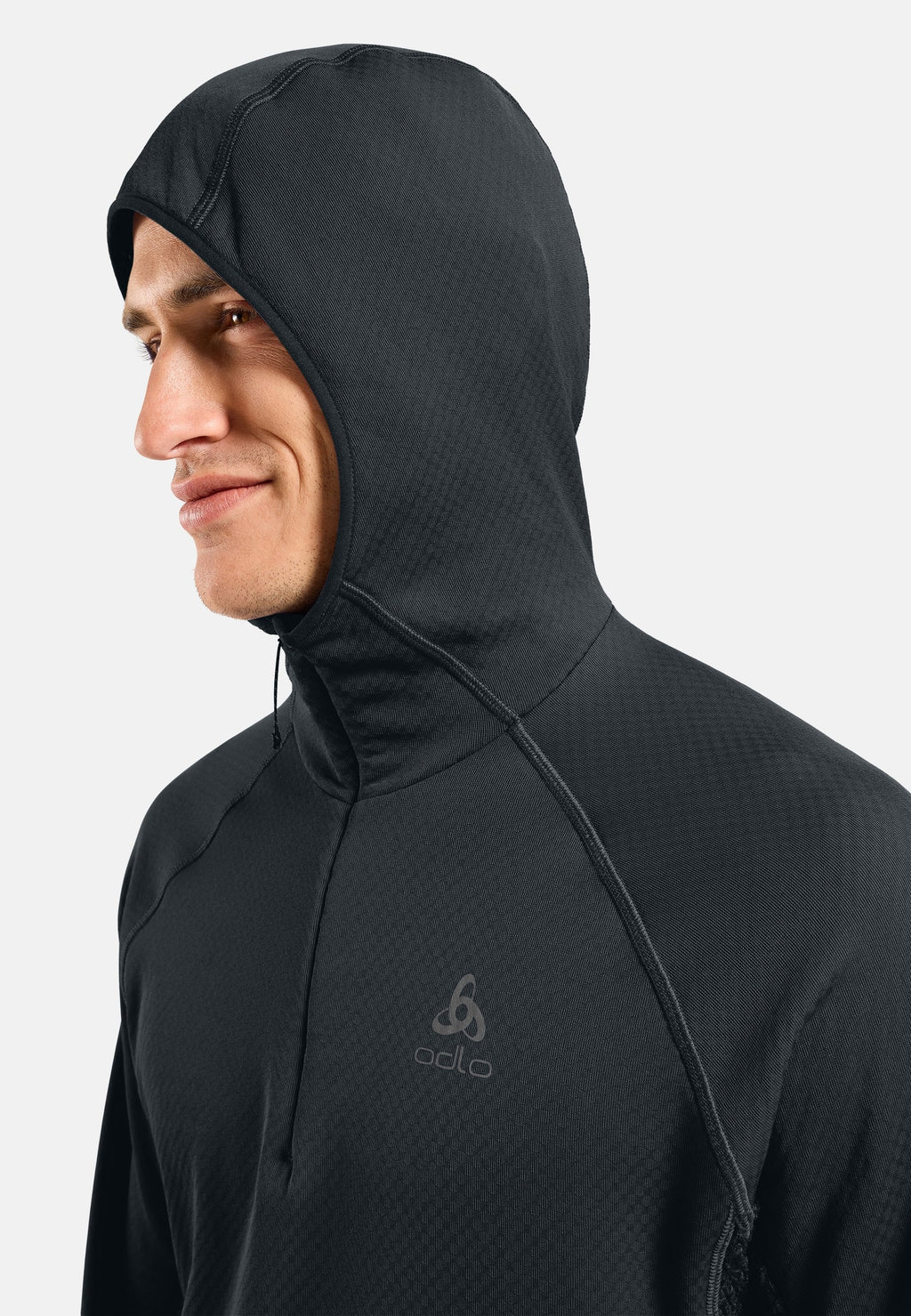 The X-Alp half-zip hooded trail running mid layer