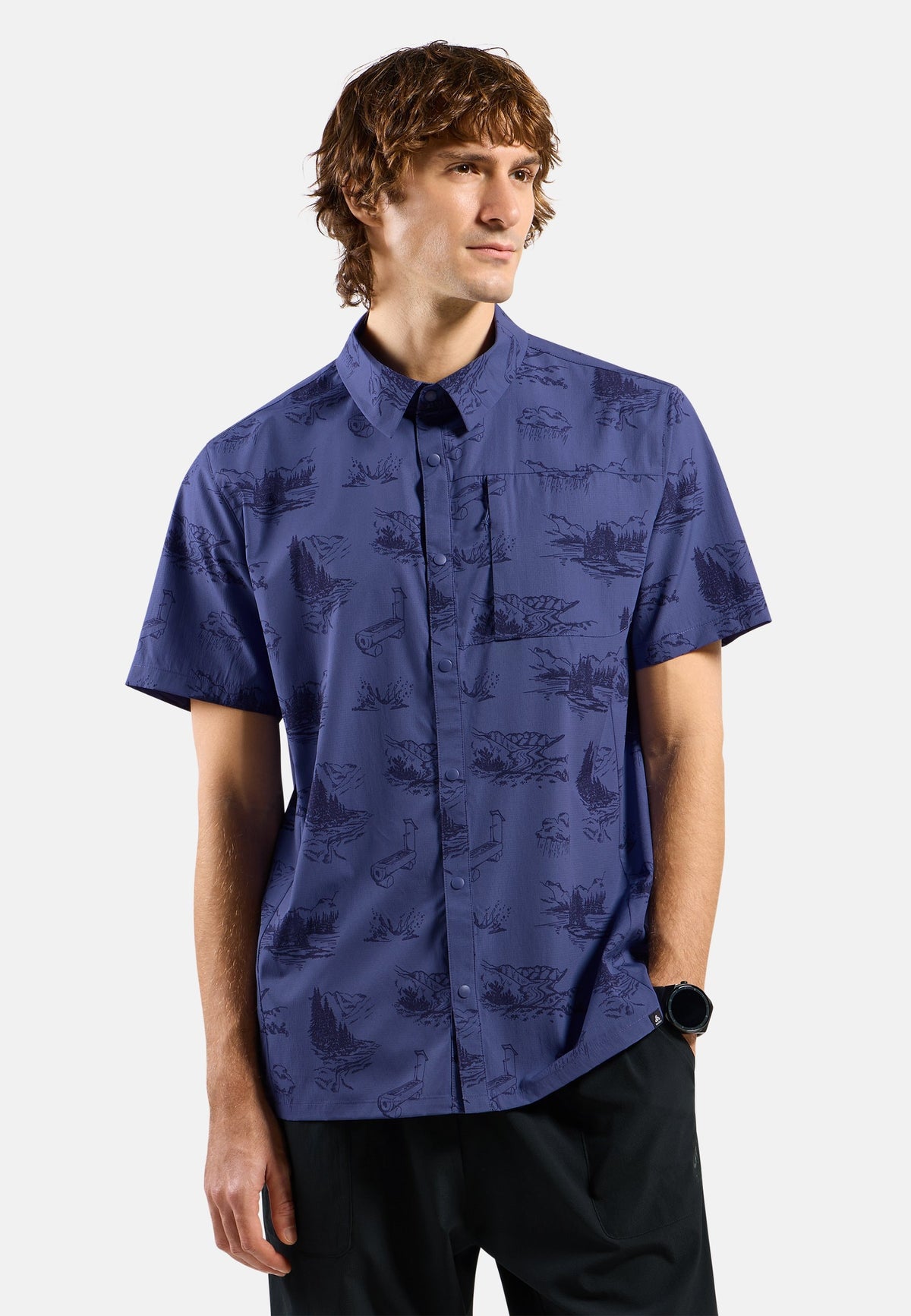 The Essentials short-sleeve print hiking shirt
