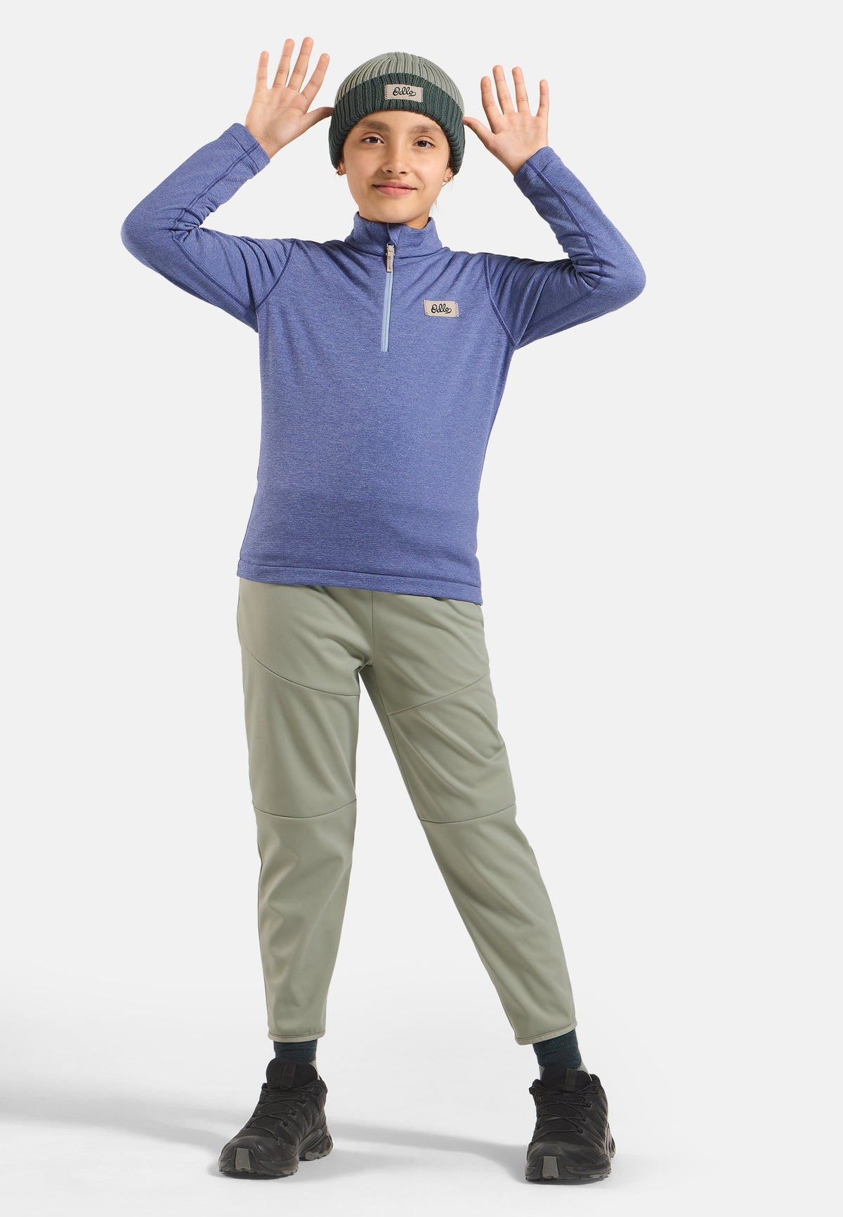 The Essentials kids' grid fleece half-zip multisport mid layer