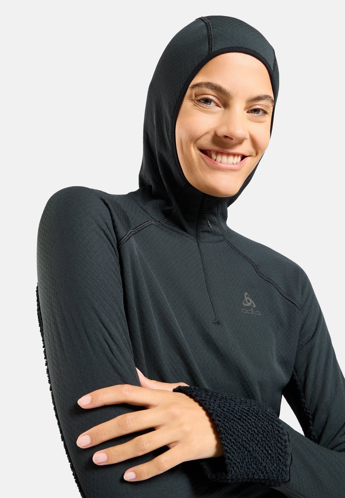 The X-Alp half-zip hooded trail running mid layer