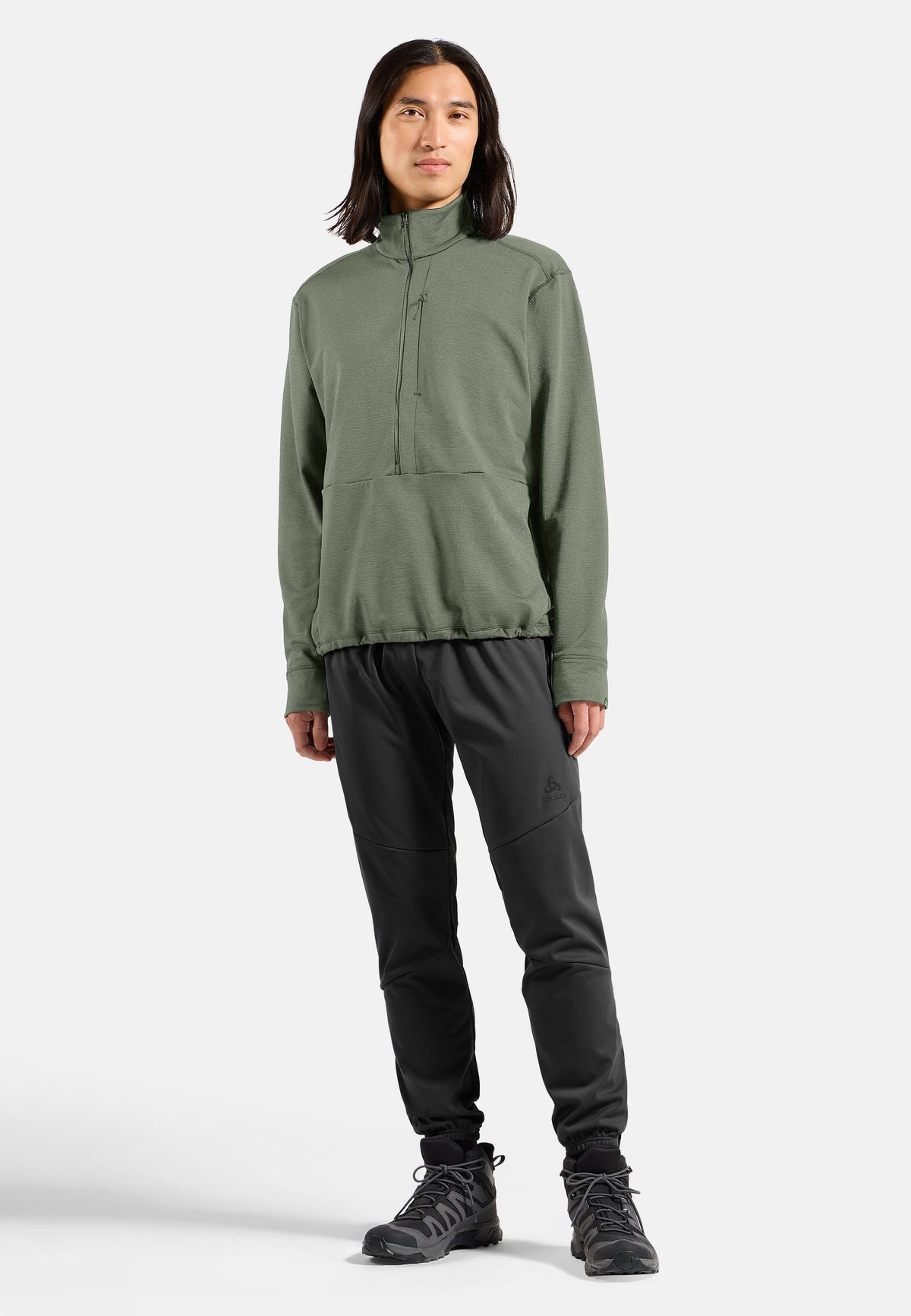 The Essentials grid fleece half-zip multisport mid layer