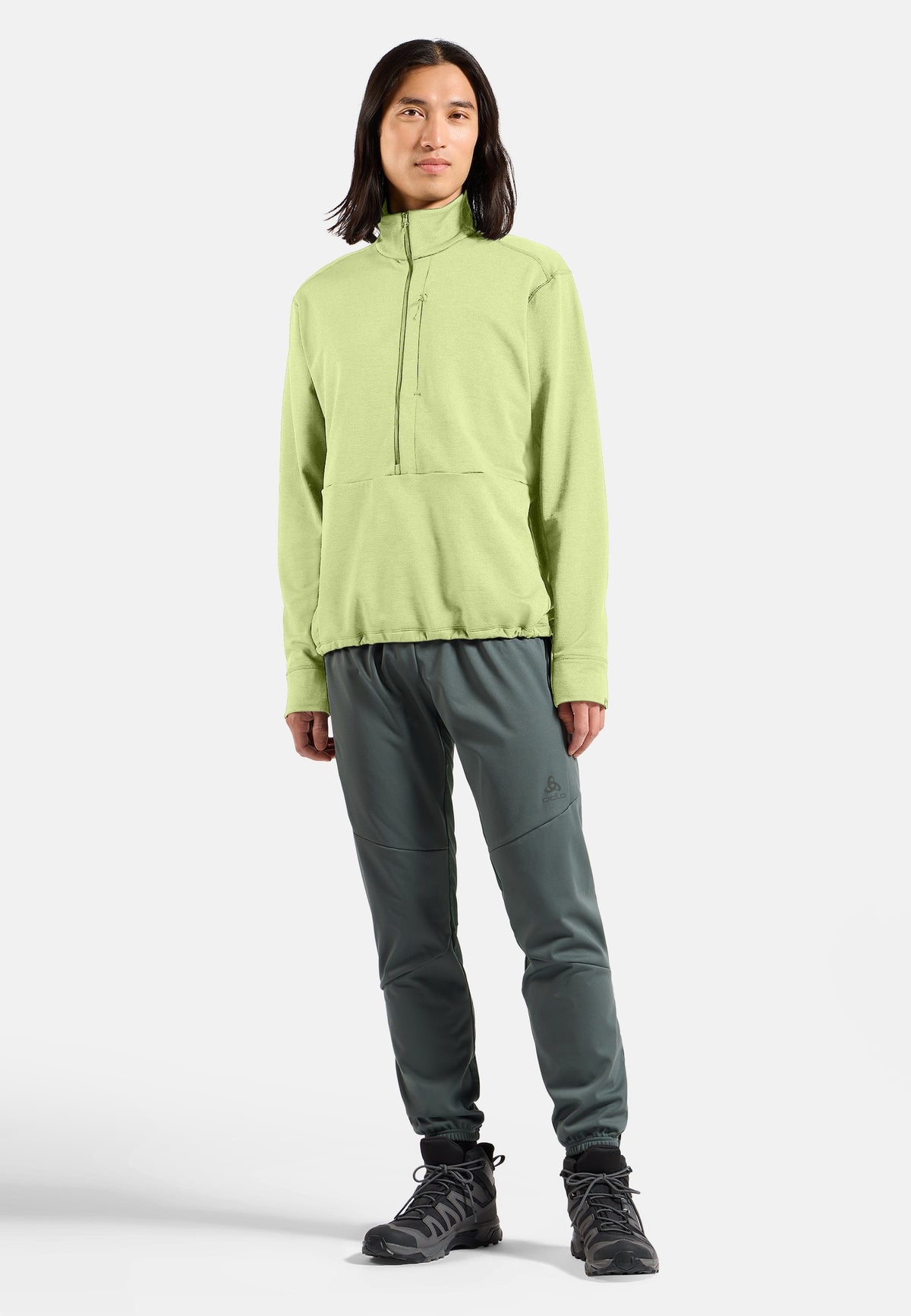 The Essentials grid fleece half-zip multisport mid layer