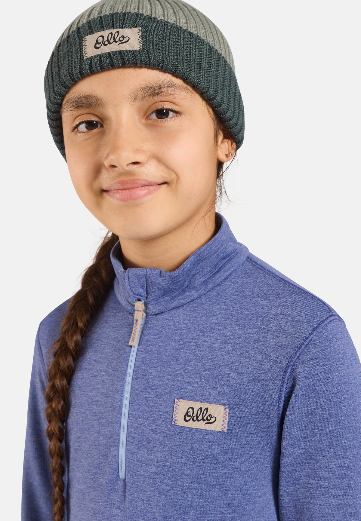 The Essentials kids' grid fleece half-zip multisport mid layer