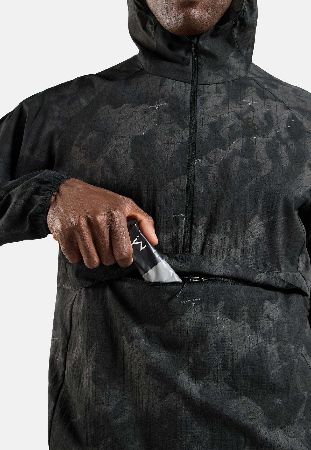 The Zeroweight hyper print hooded running anorak