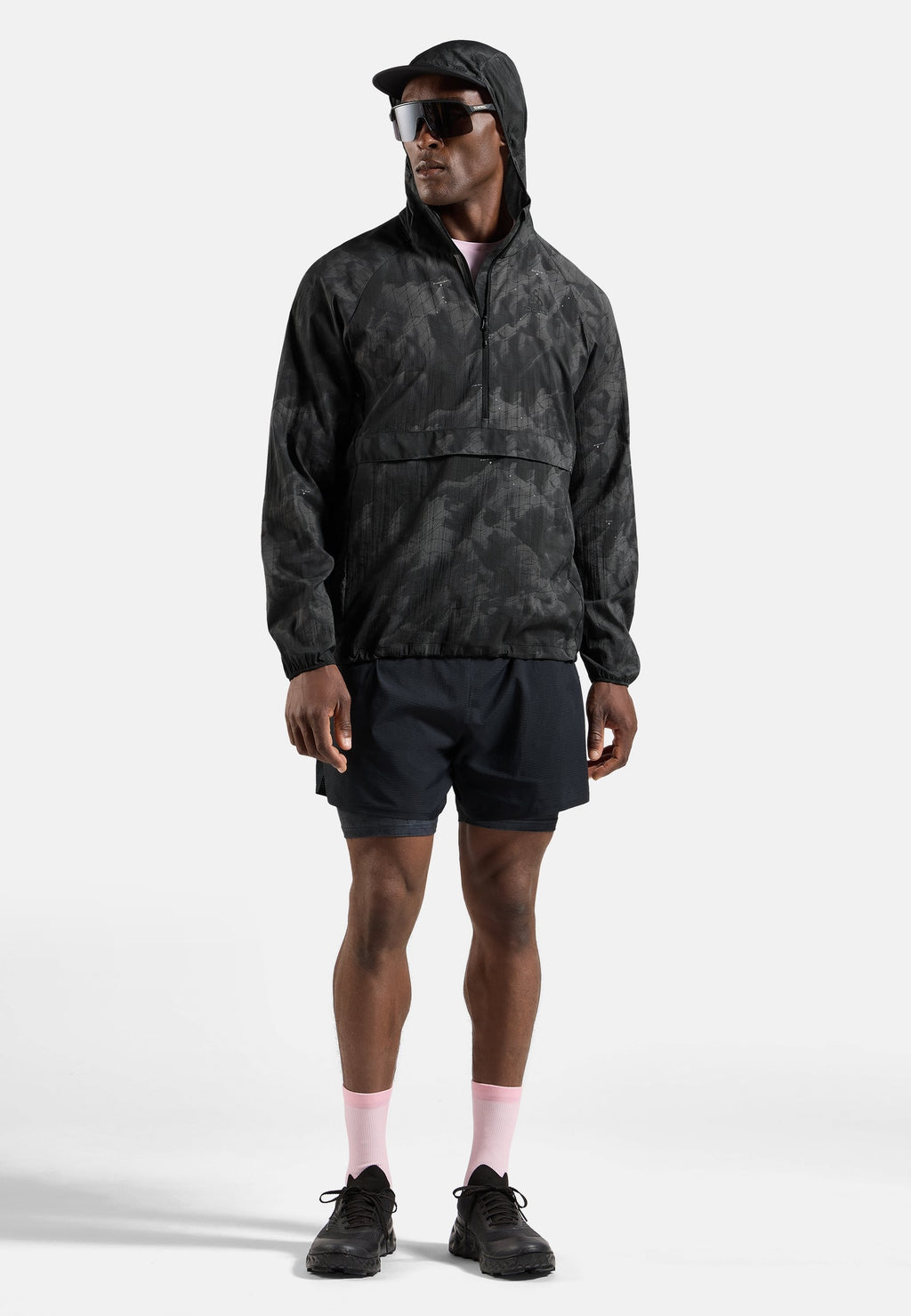 The Zeroweight hyper print hooded running anorak