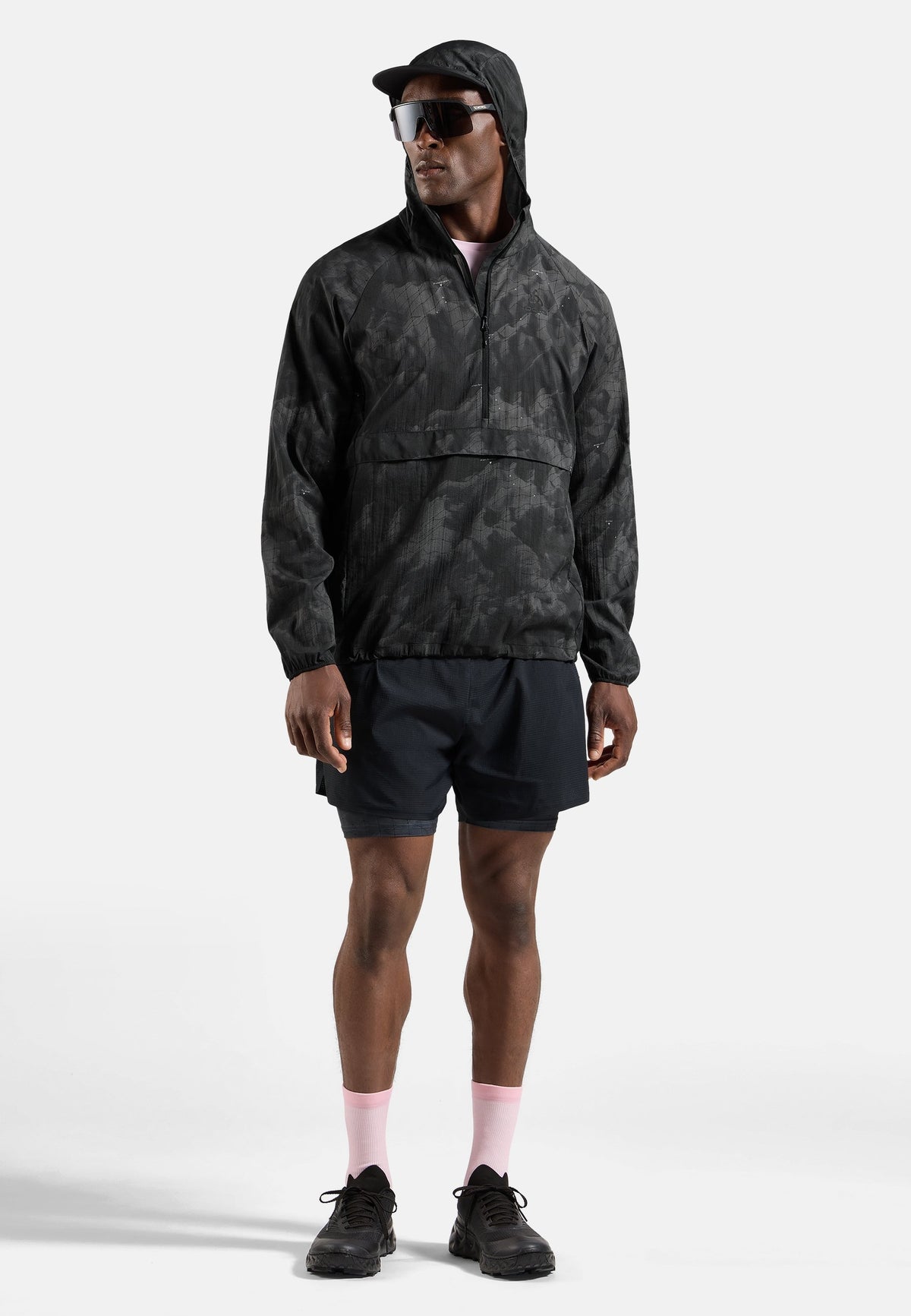 The Zeroweight hyper print hooded running anorak