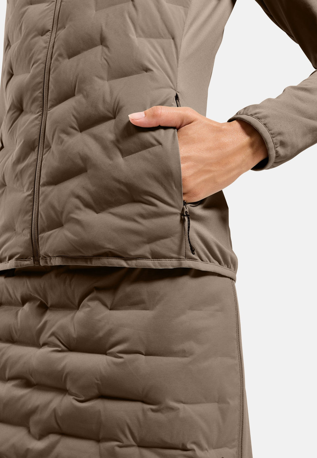 The Zeroweight Insulator hybrid mid layer hooded zip