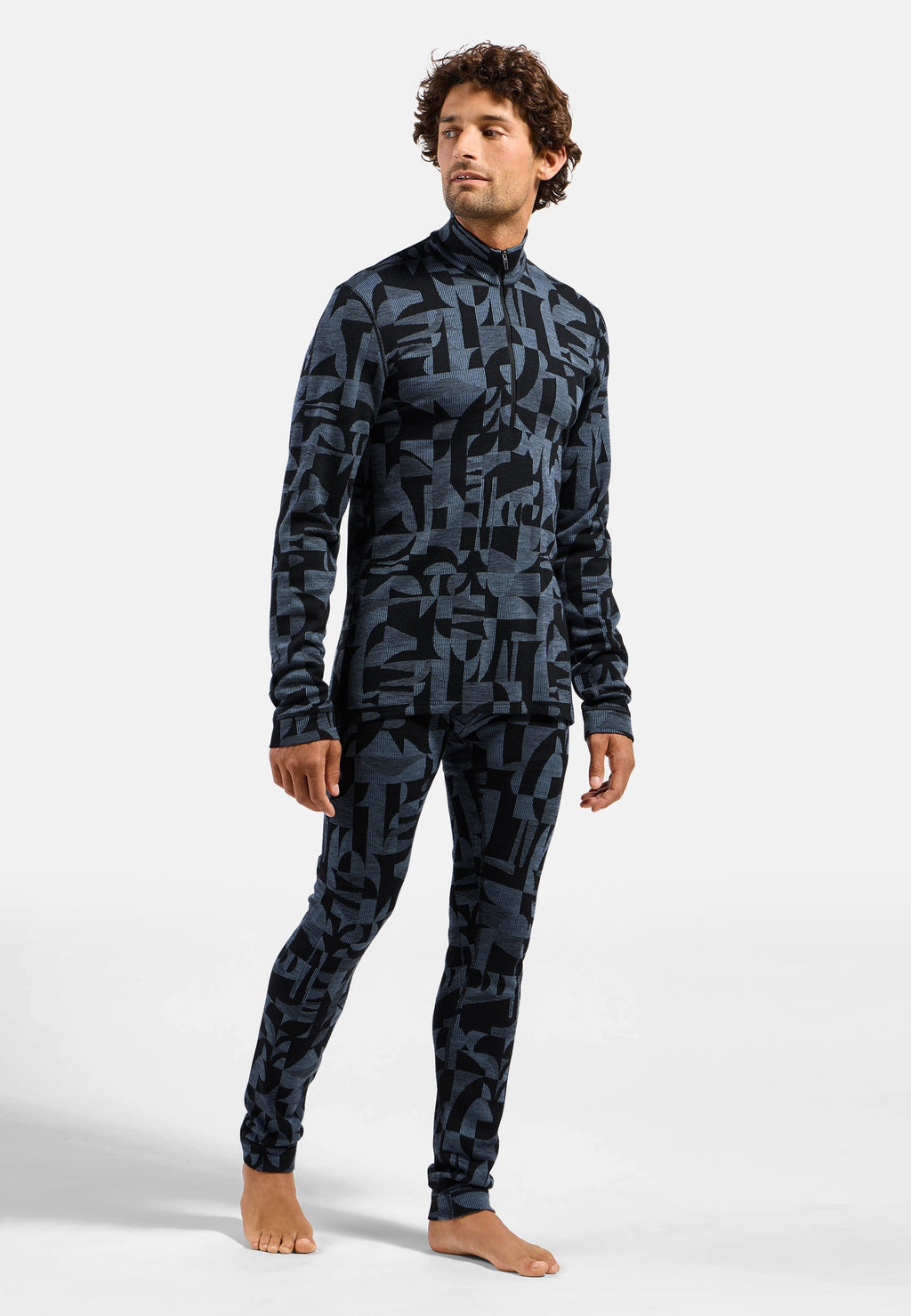 The Natural Merino Warm Jacquard Base Layer Half-Zip