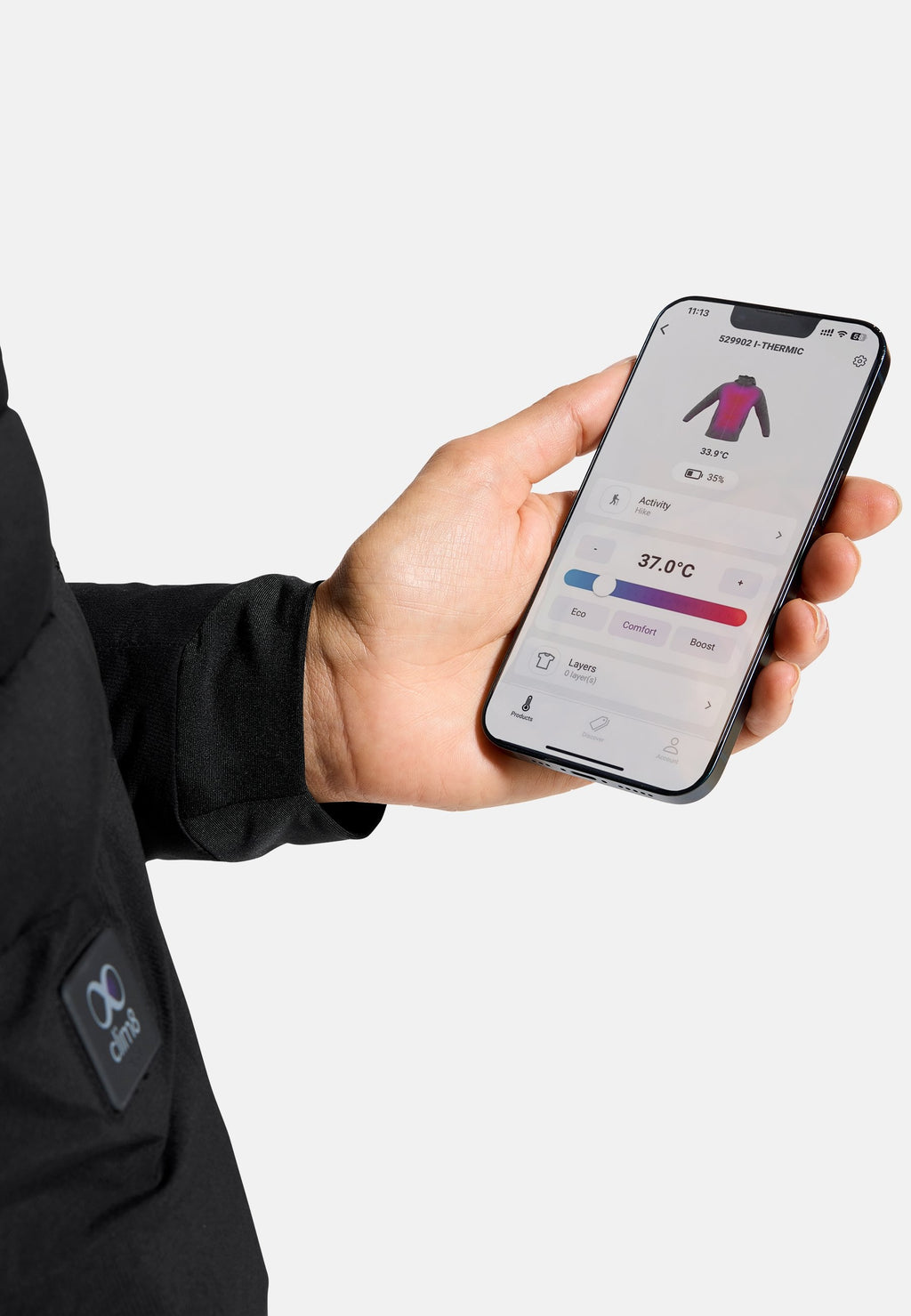 The I-Thermic X-Warm jacket + rechargeable battery