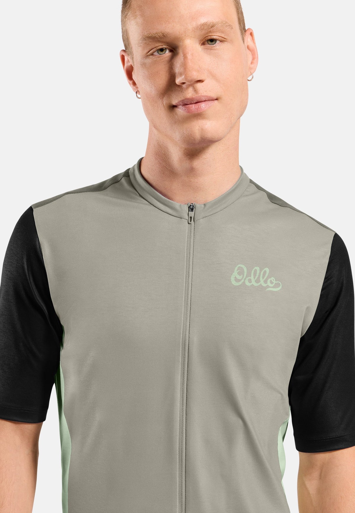 The Essentials heritage print full-zip cycling jersey