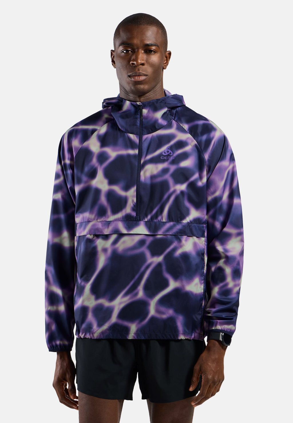 The Zeroweight print hooded running anorak