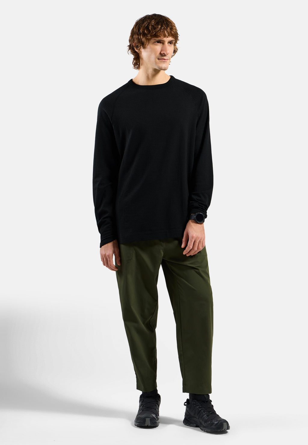 The Ascent merino-blend waffle long-sleeve t-shirt