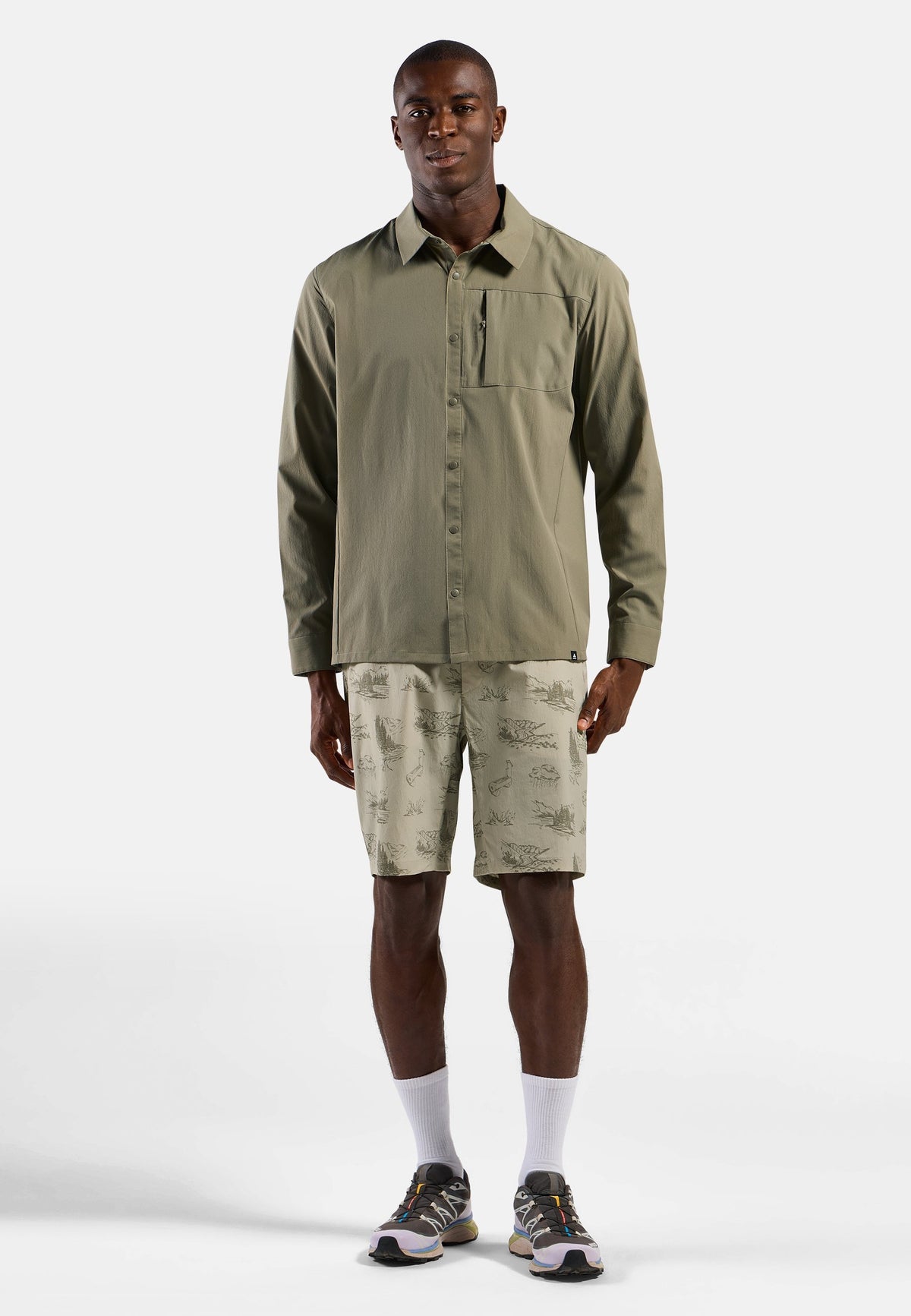 The Essentials print hiking shorts