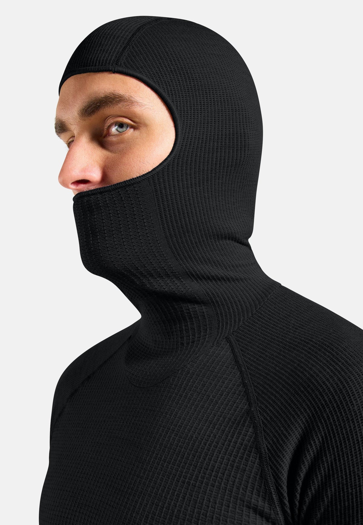 The Seamless Performance Wool base layer top with facemask