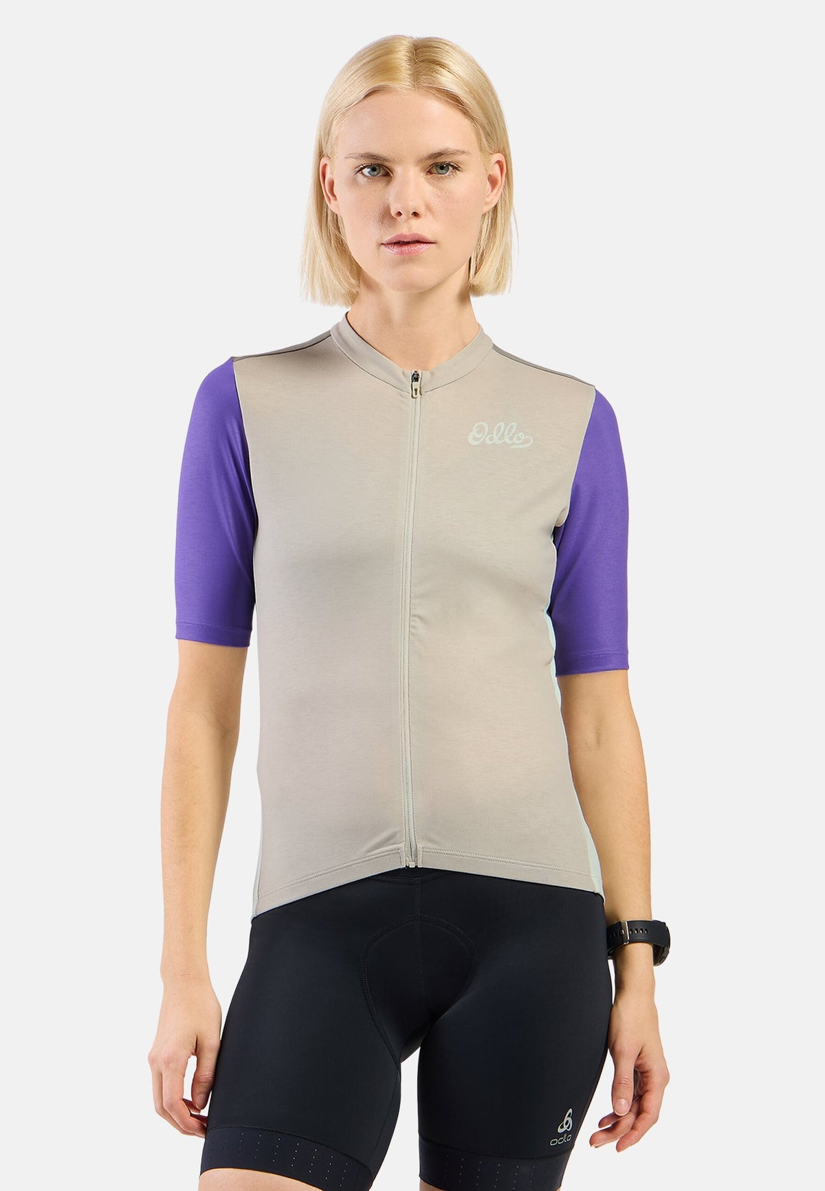 The Essentials heritage print full-zip cycling jersey