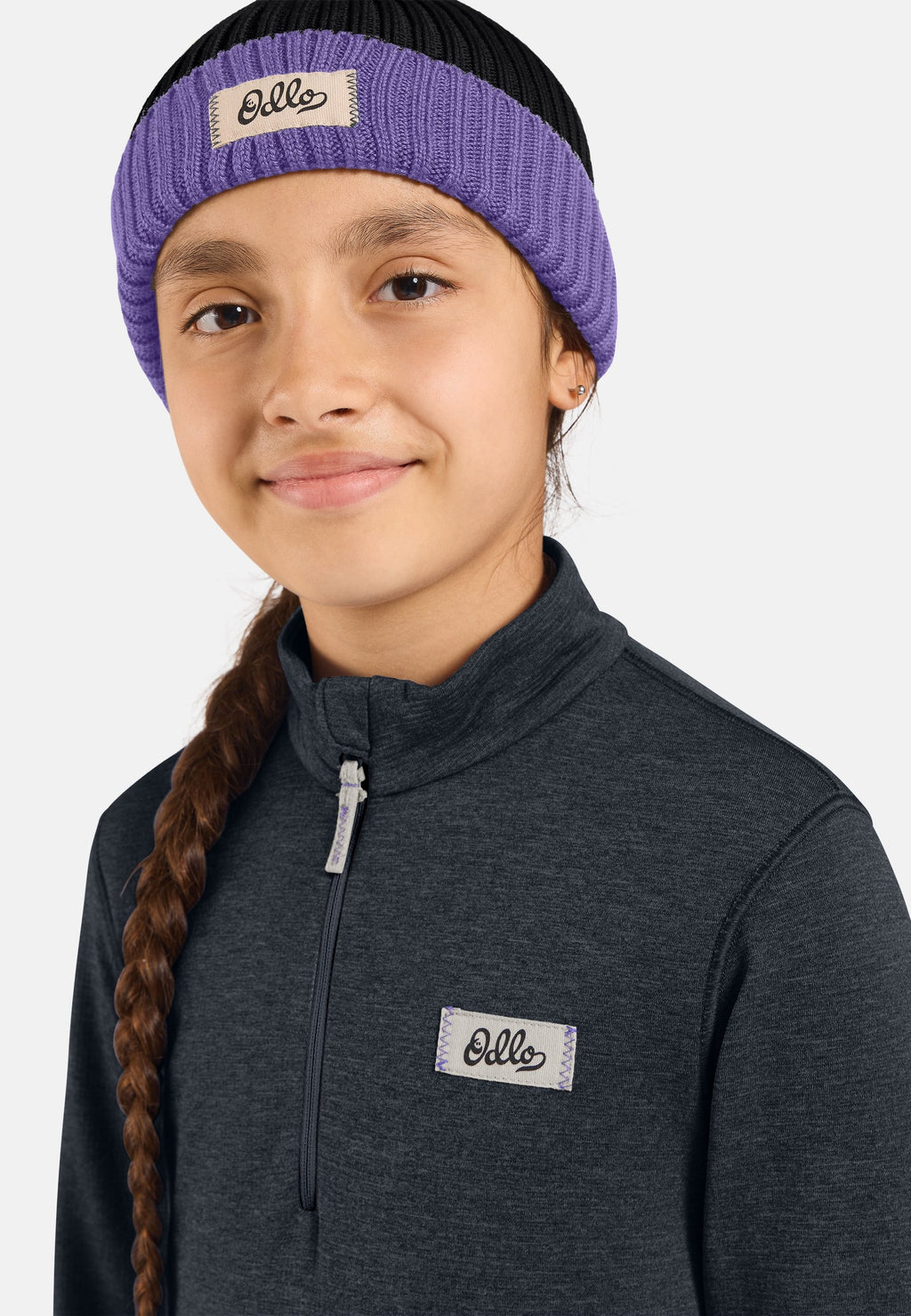 The Essentials kids' grid fleece half-zip multisport mid layer