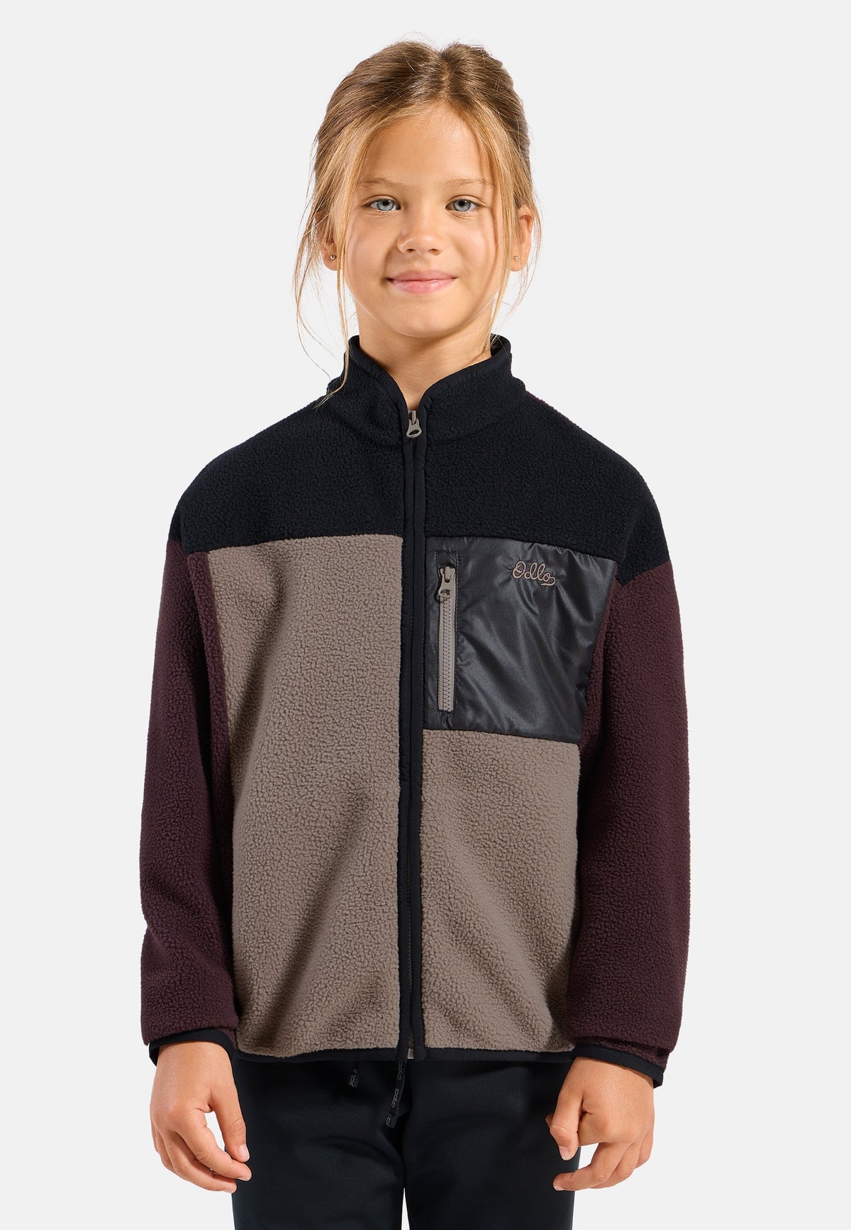 The Essentials kids' colourblock full-zip mid layer