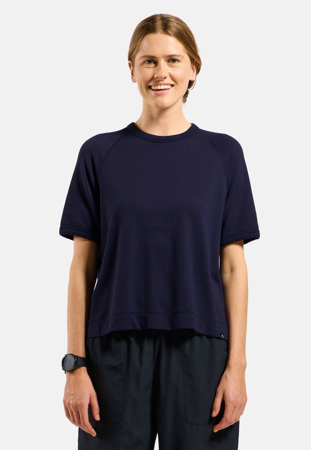 The Ascent merino-blend waffle cropped short-sleeve t-shirt