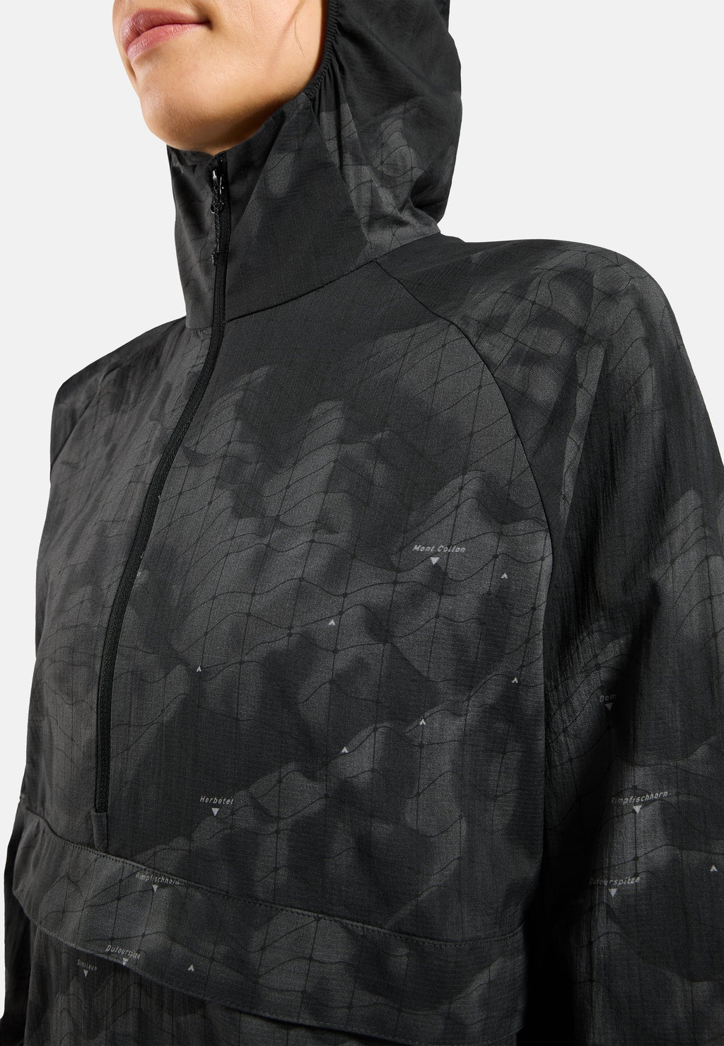 The Zeroweight hyper print hooded running anorak