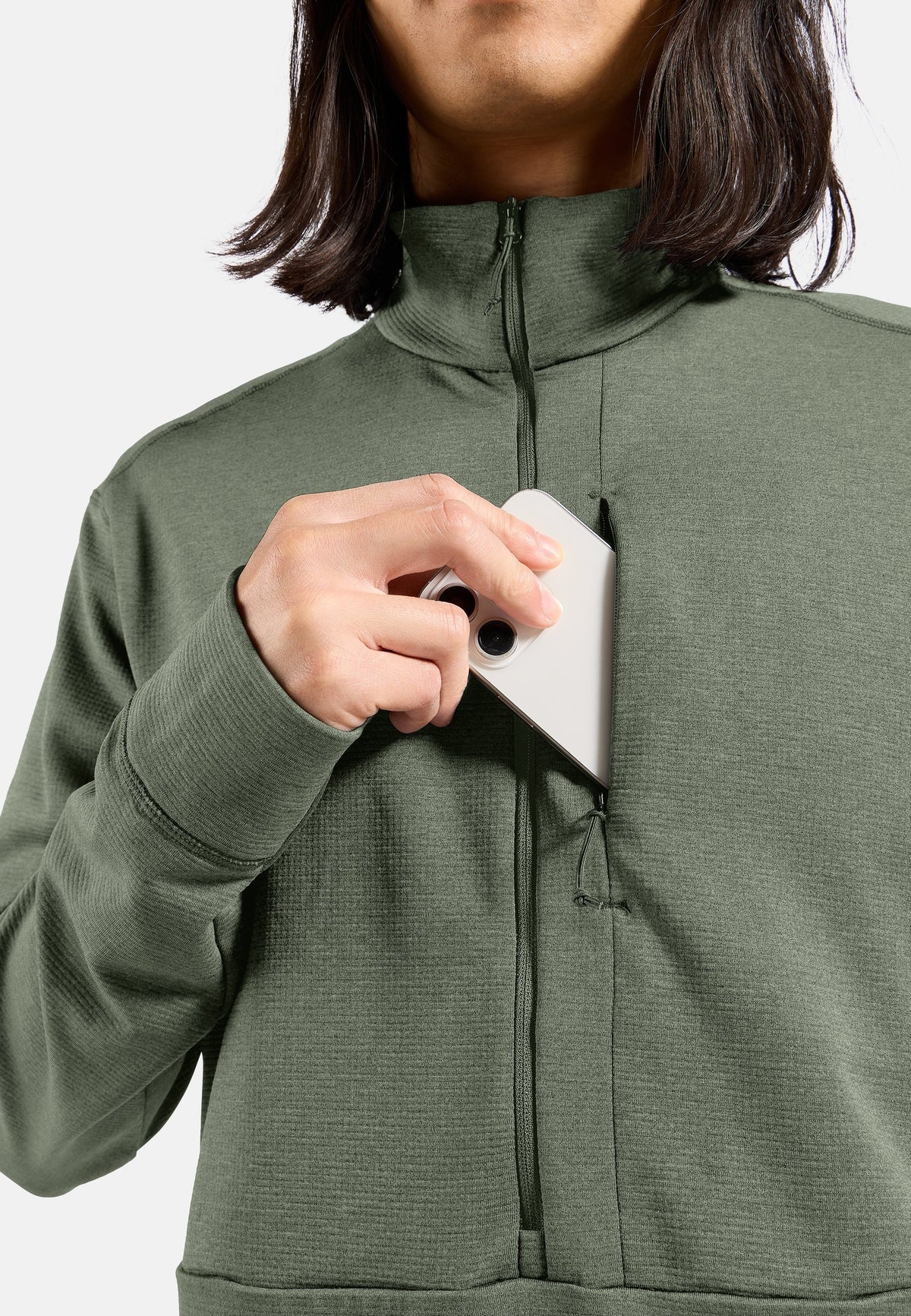 The Essentials grid fleece half-zip multisport mid layer