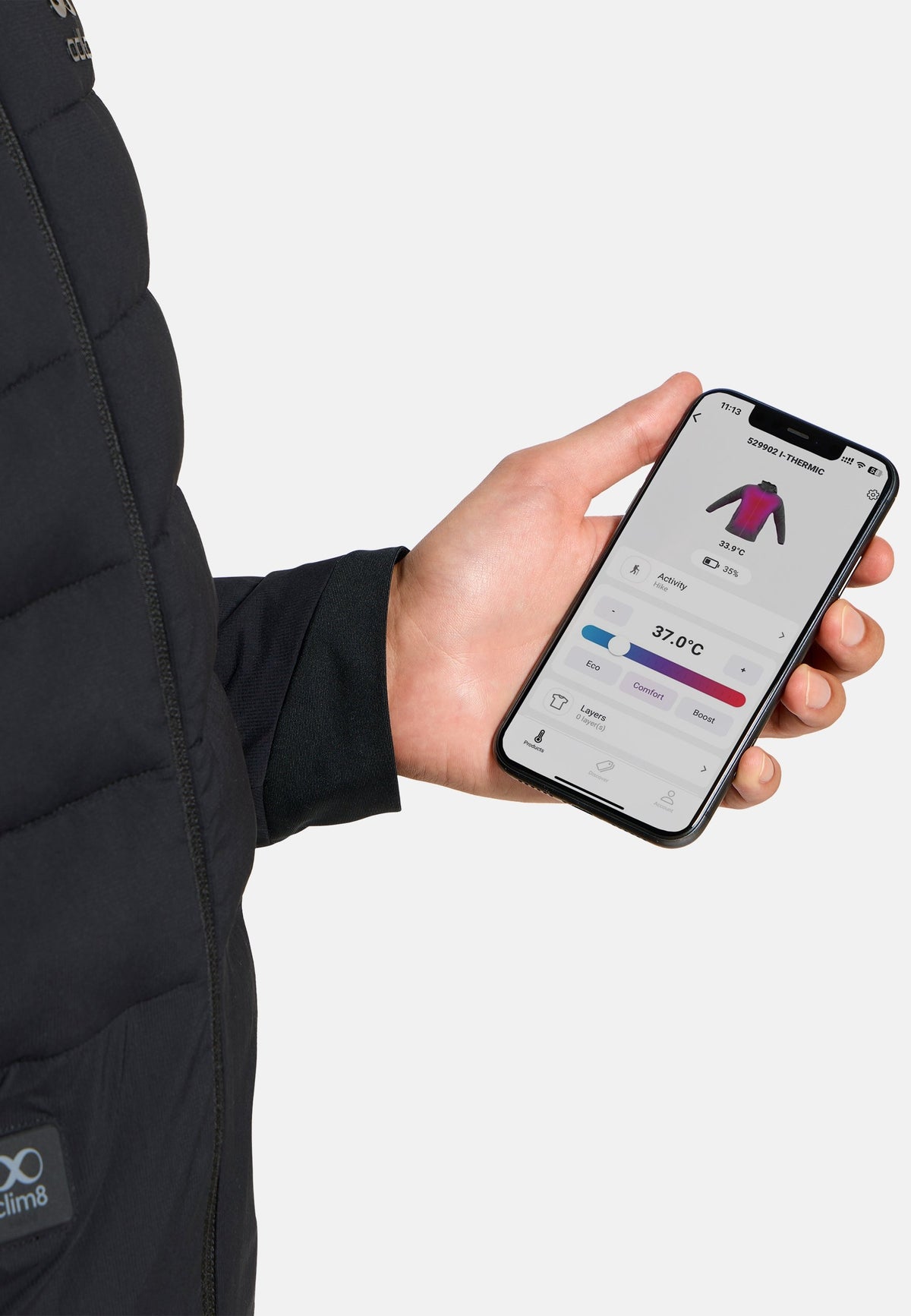 The I-Thermic X-Warm jacket + rechargeable battery