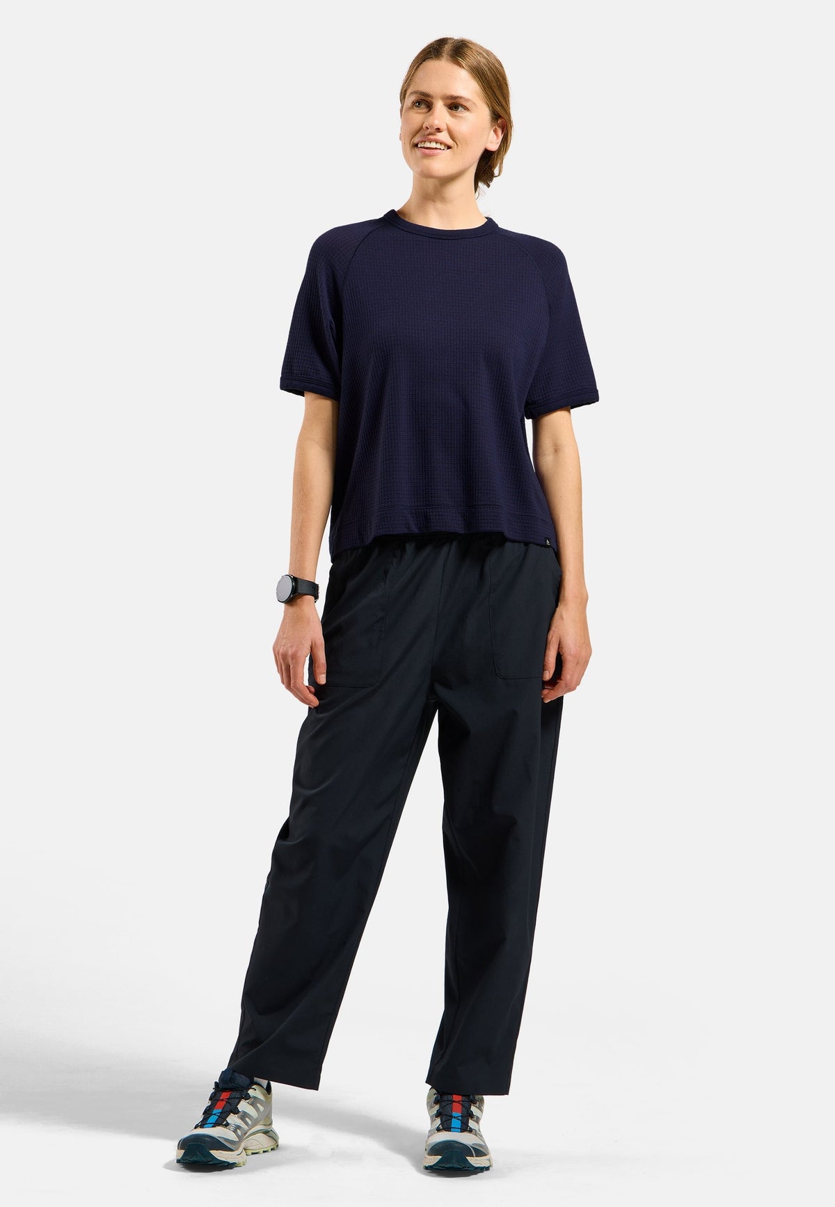 The Ascent merino-blend waffle cropped short-sleeve t-shirt