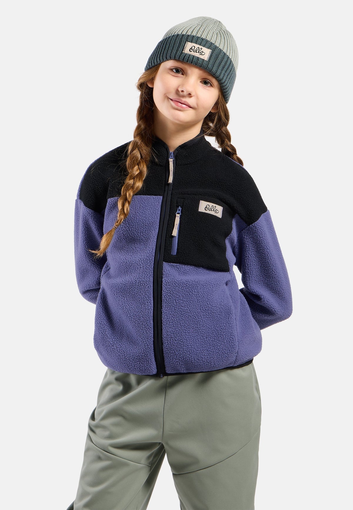 The Essentials kids' colourblock full-zip mid layer
