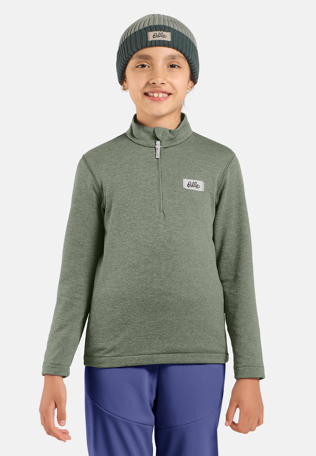 The Essentials kids' grid fleece half-zip multisport mid layer