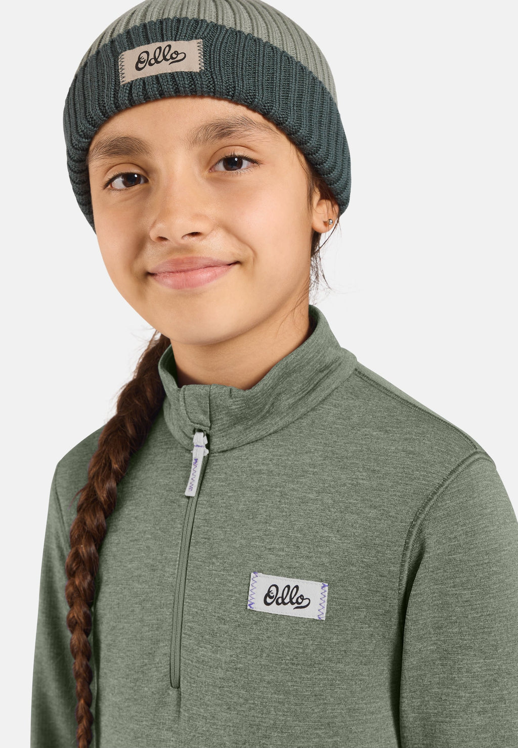 The Essentials kids' grid fleece half-zip multisport mid layer