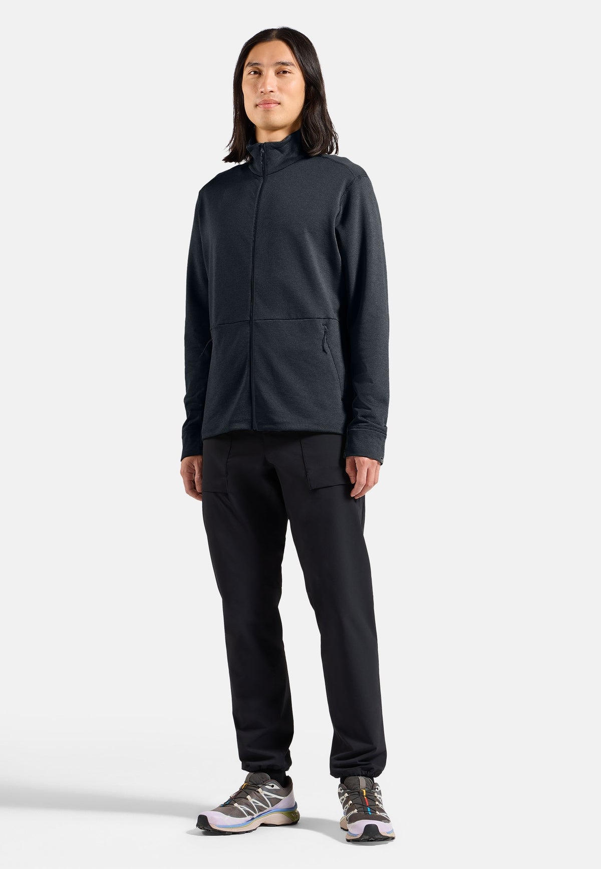 The Essentials grid fleece full-zip multisport mid layer