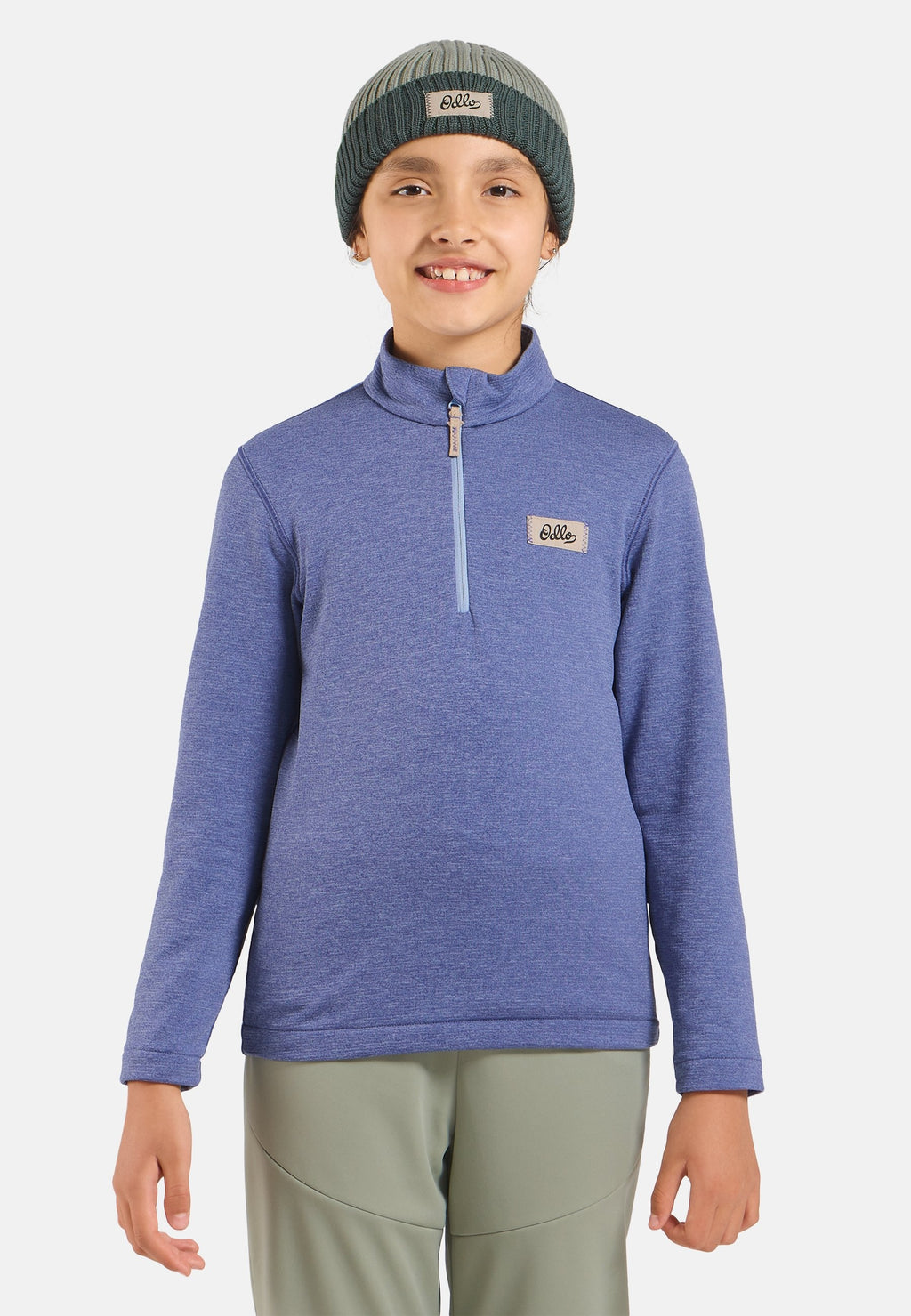 The Essentials kids' grid fleece half-zip multisport mid layer