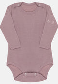 The Espeland merino 160 long sleeve baby bodysuit with snaps