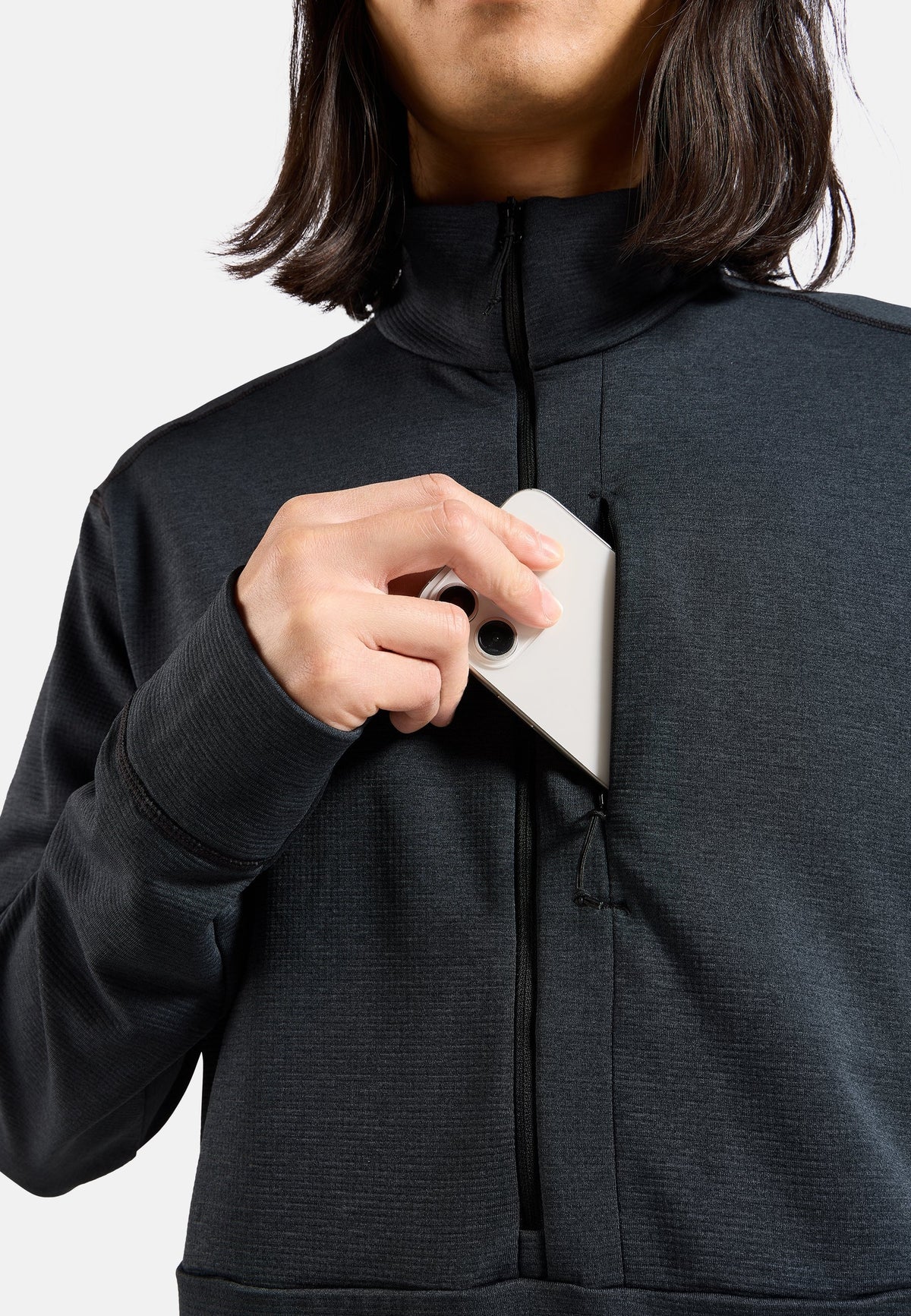 The Essentials grid fleece half-zip multisport mid layer