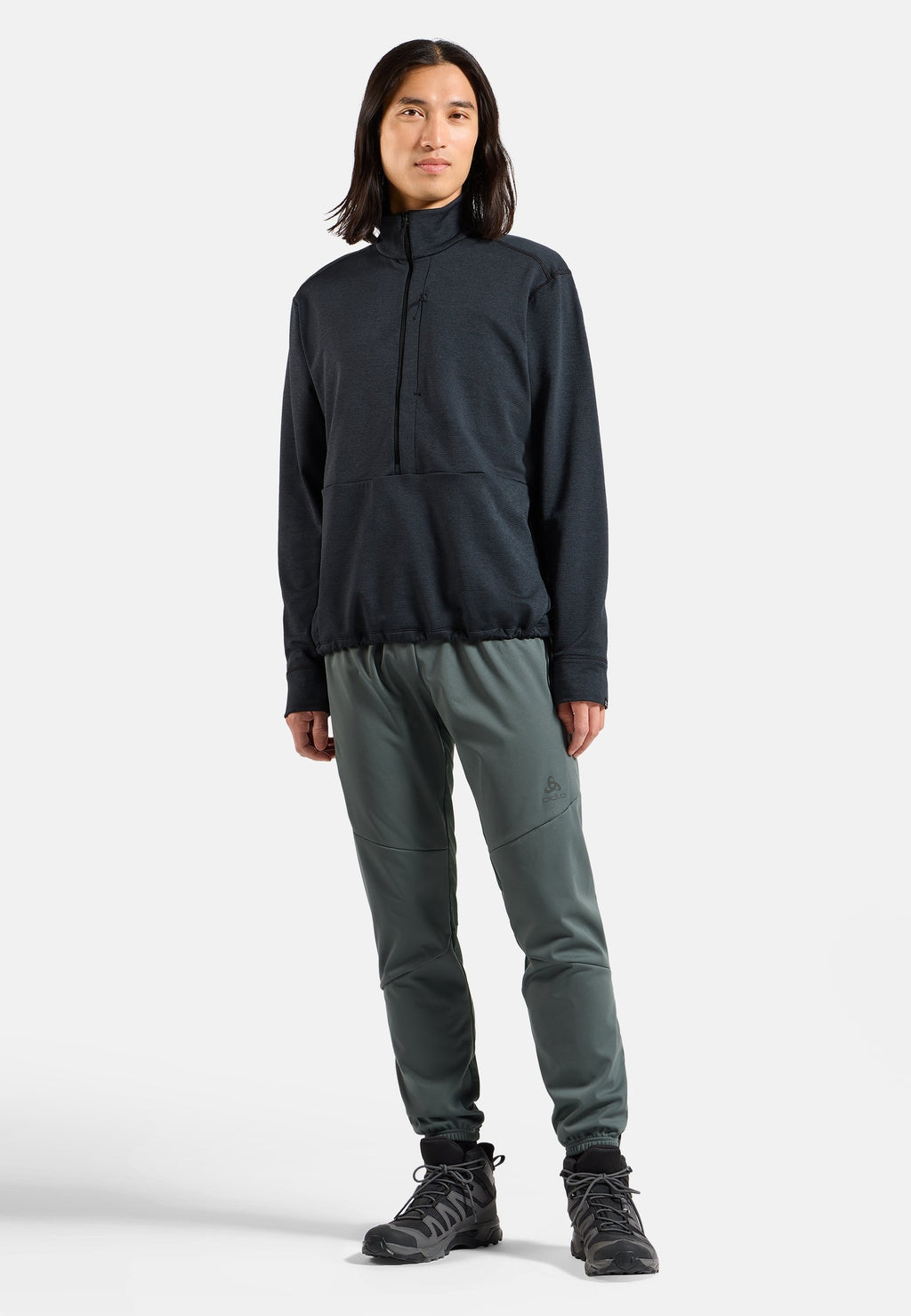 The Essentials grid fleece half-zip multisport mid layer