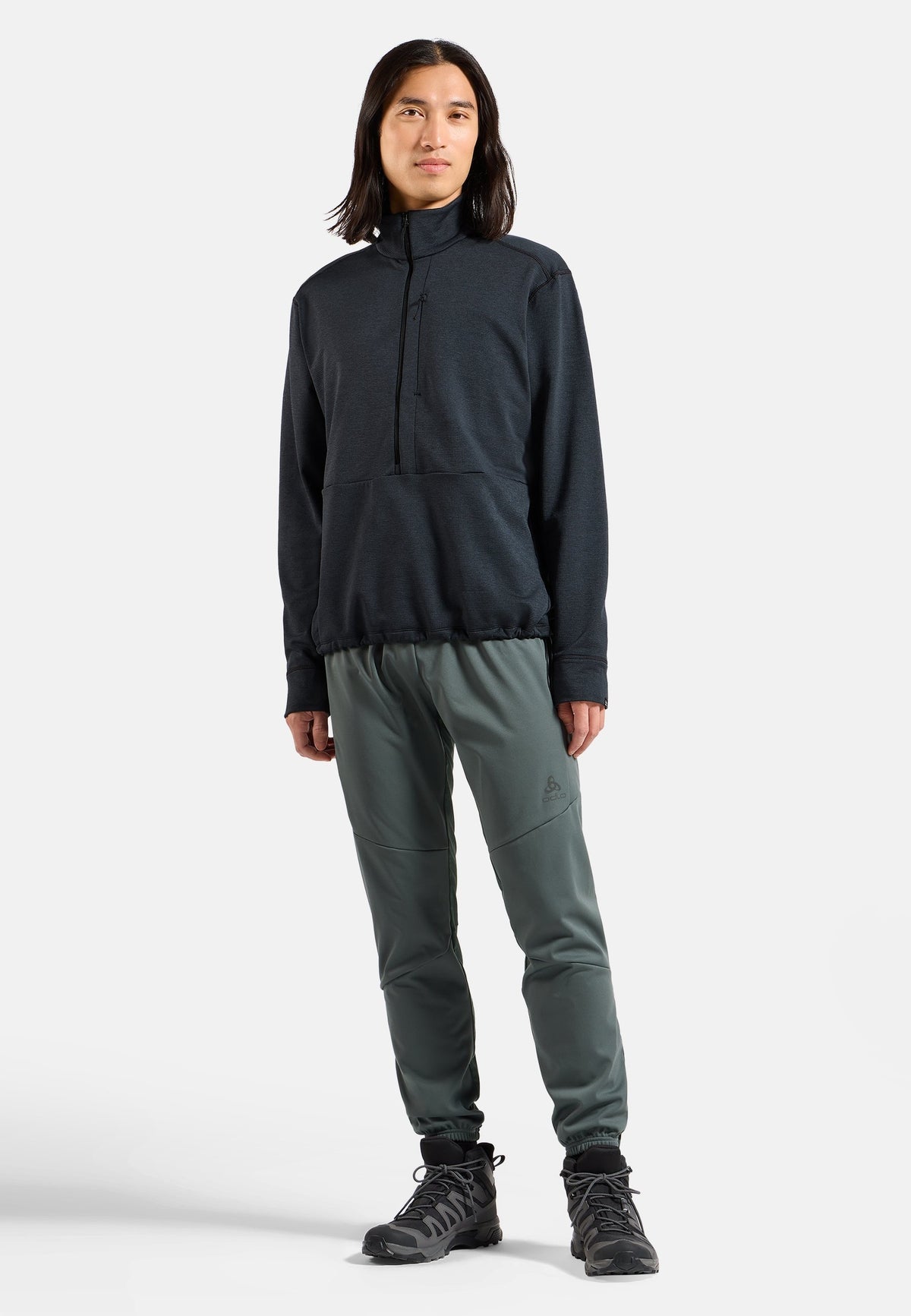 The Essentials grid fleece half-zip multisport mid layer