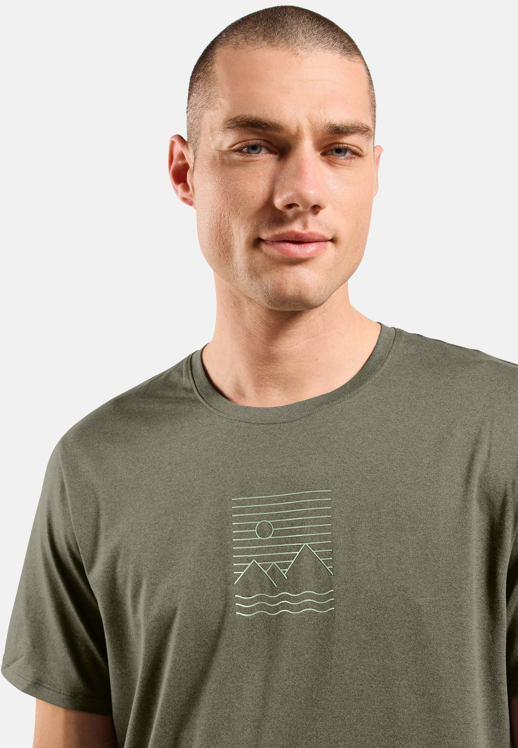 Ascent sun sea mountains t-shirt