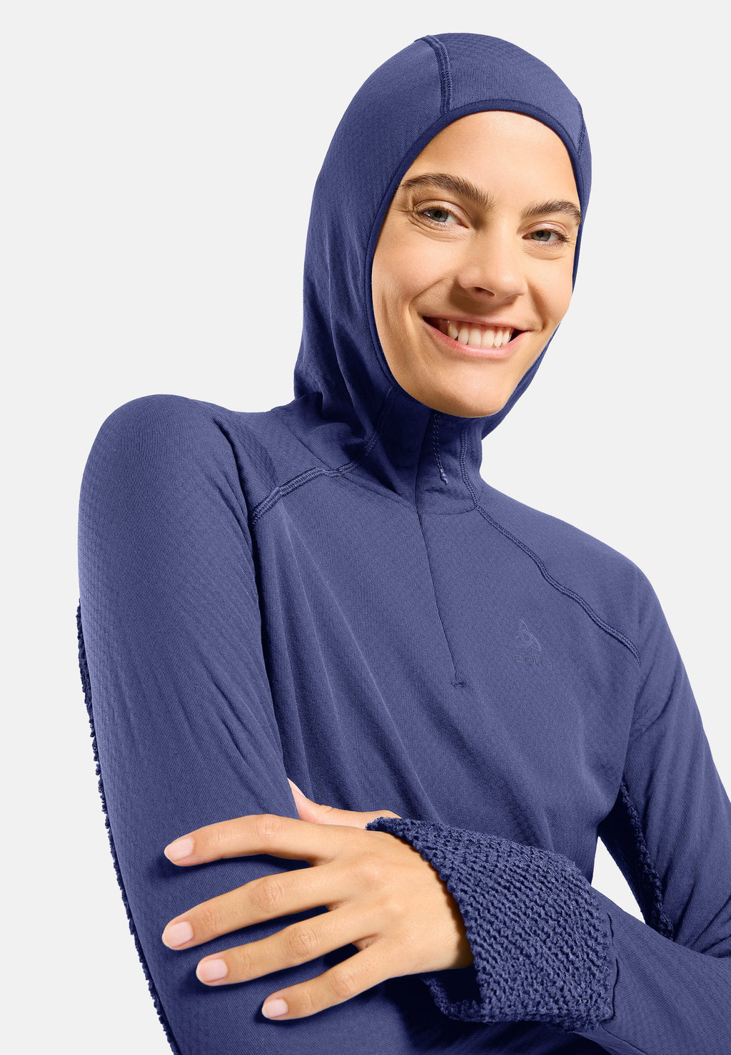 The X-Alp half-zip hooded trail running mid layer
