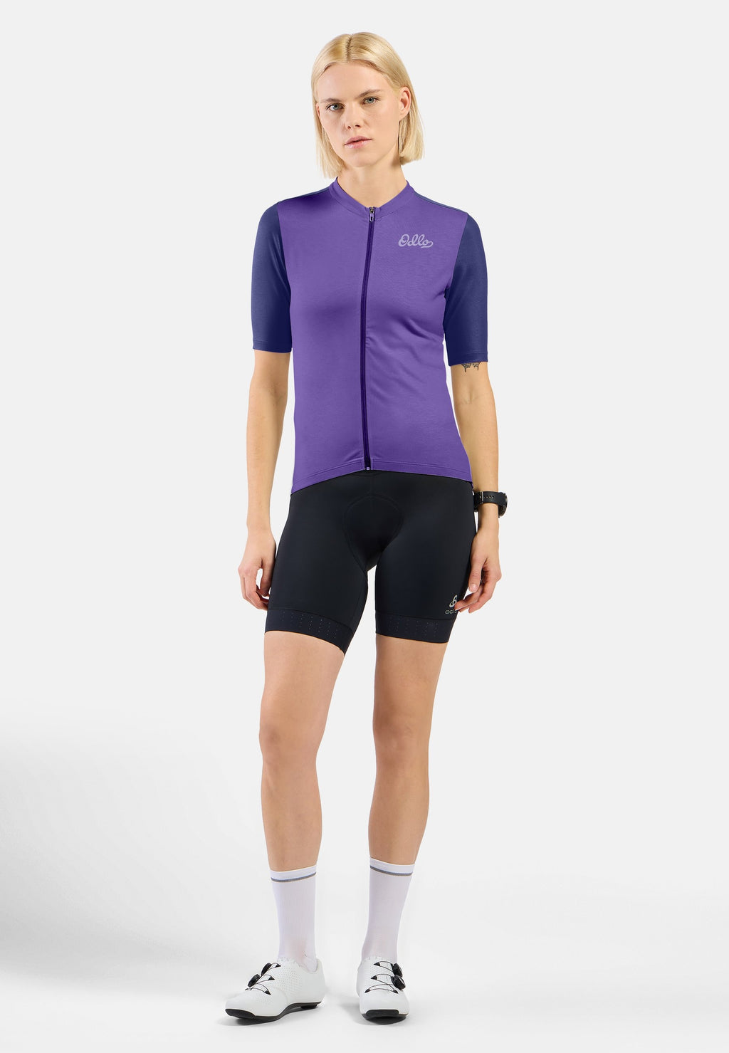 The Essentials heritage print full-zip cycling jersey