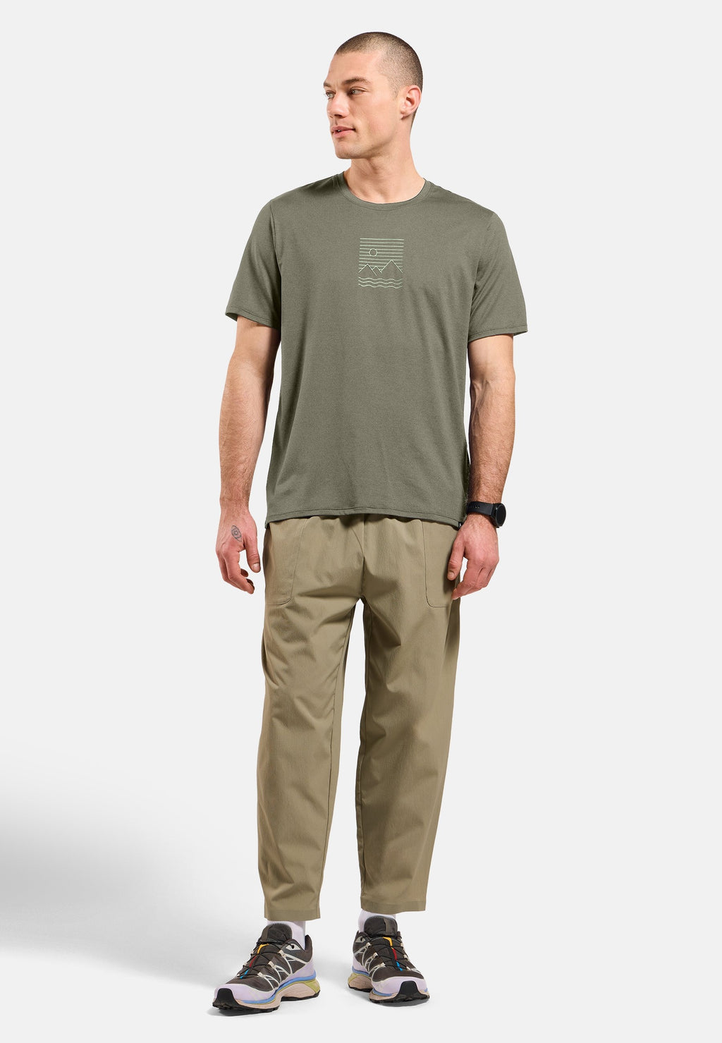Ascent sun sea mountains t-shirt