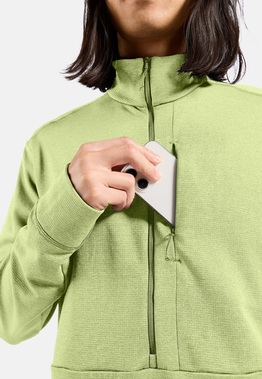 The Essentials grid fleece half-zip multisport mid layer