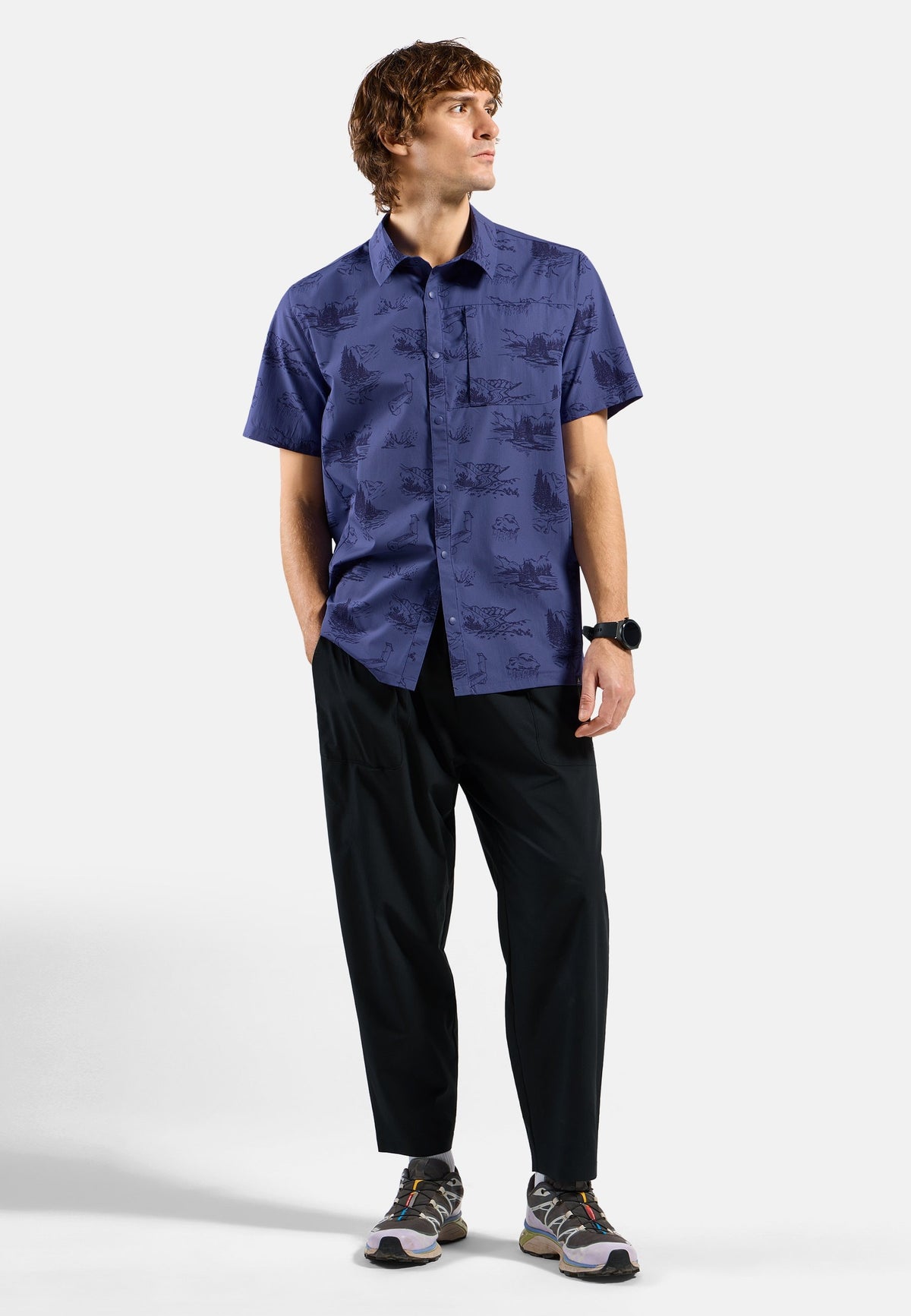 The Essentials short-sleeve print hiking shirt