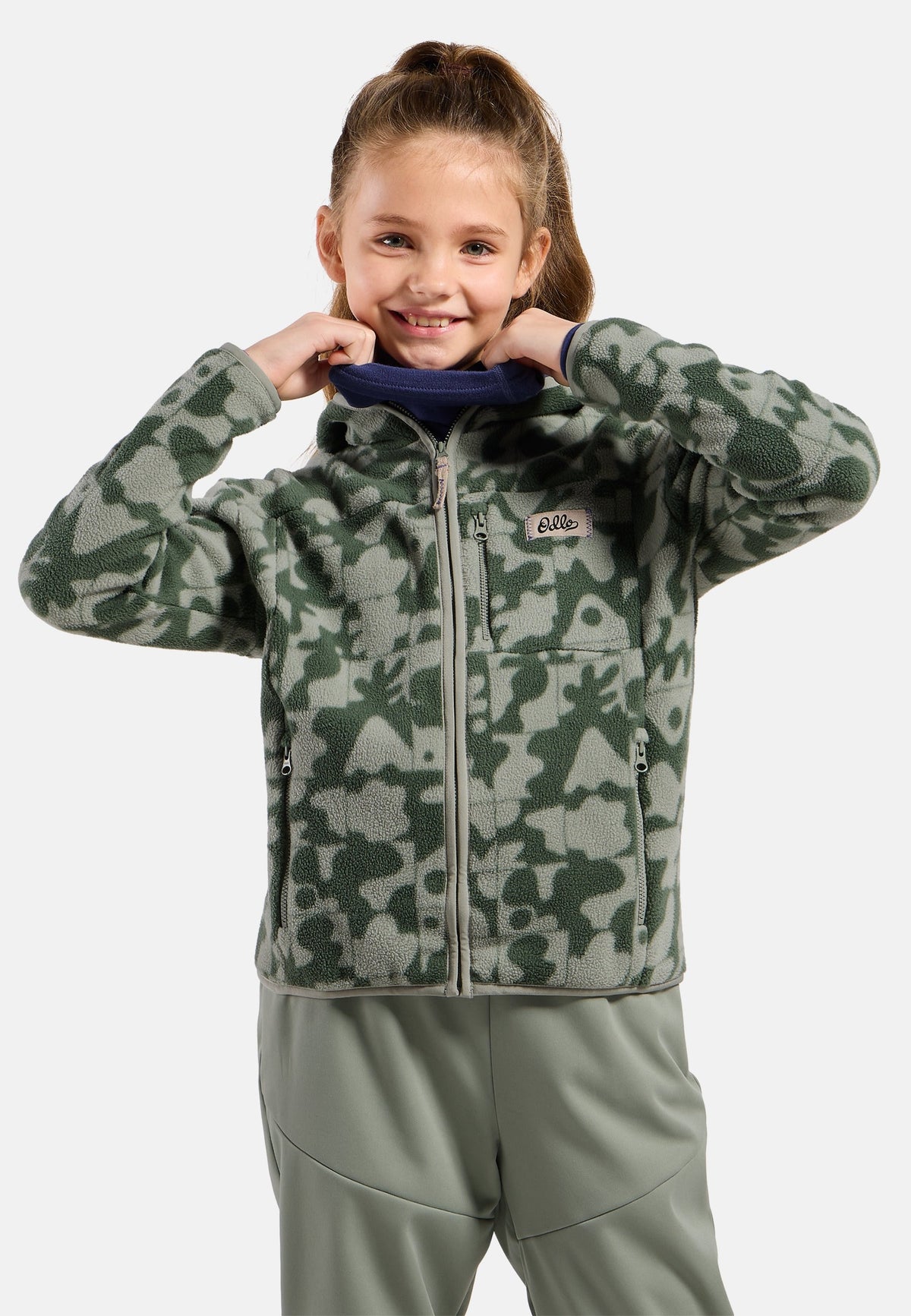 The Adventurer Collection high-pile full-zip graphic hooded mid layer