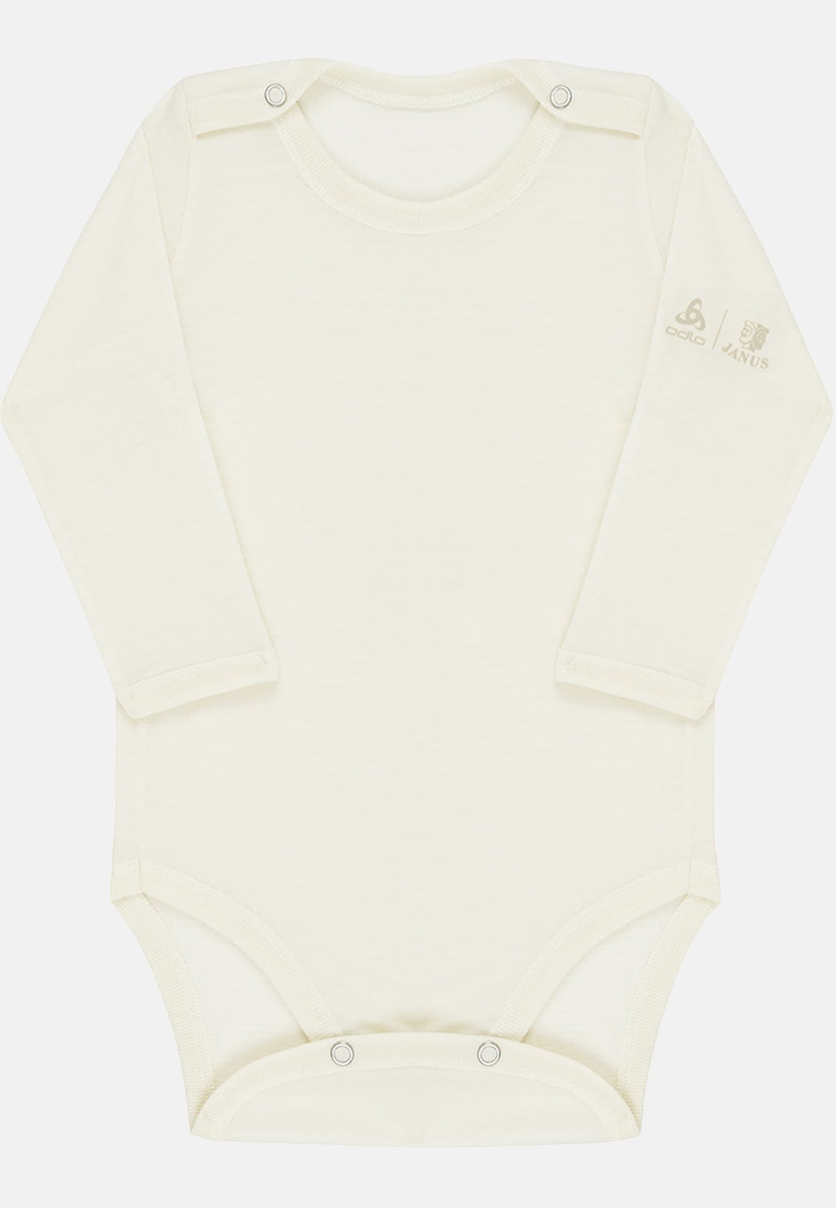 The Espeland merino 160 long sleeve baby bodysuit with snaps