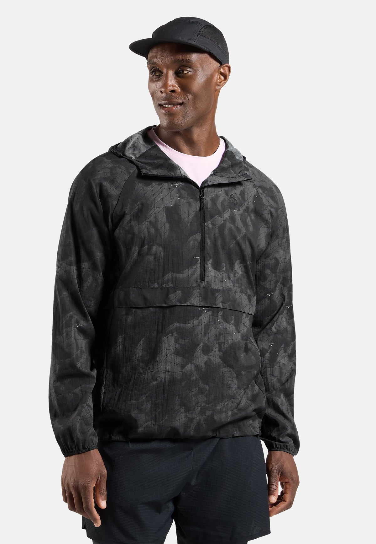 The Zeroweight hyper print hooded running anorak